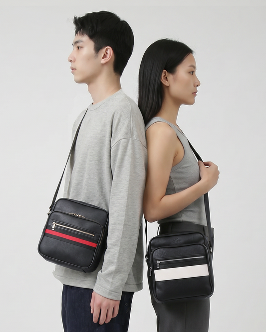 Crossbody Flight Bag with Multiple Zipper Pockets