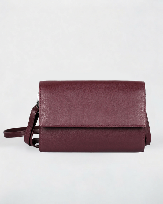 Delia Leather RFID Crossbody Travel Wallet