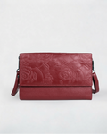 Delia Rose Print RFID Leather Crossbody Wallet