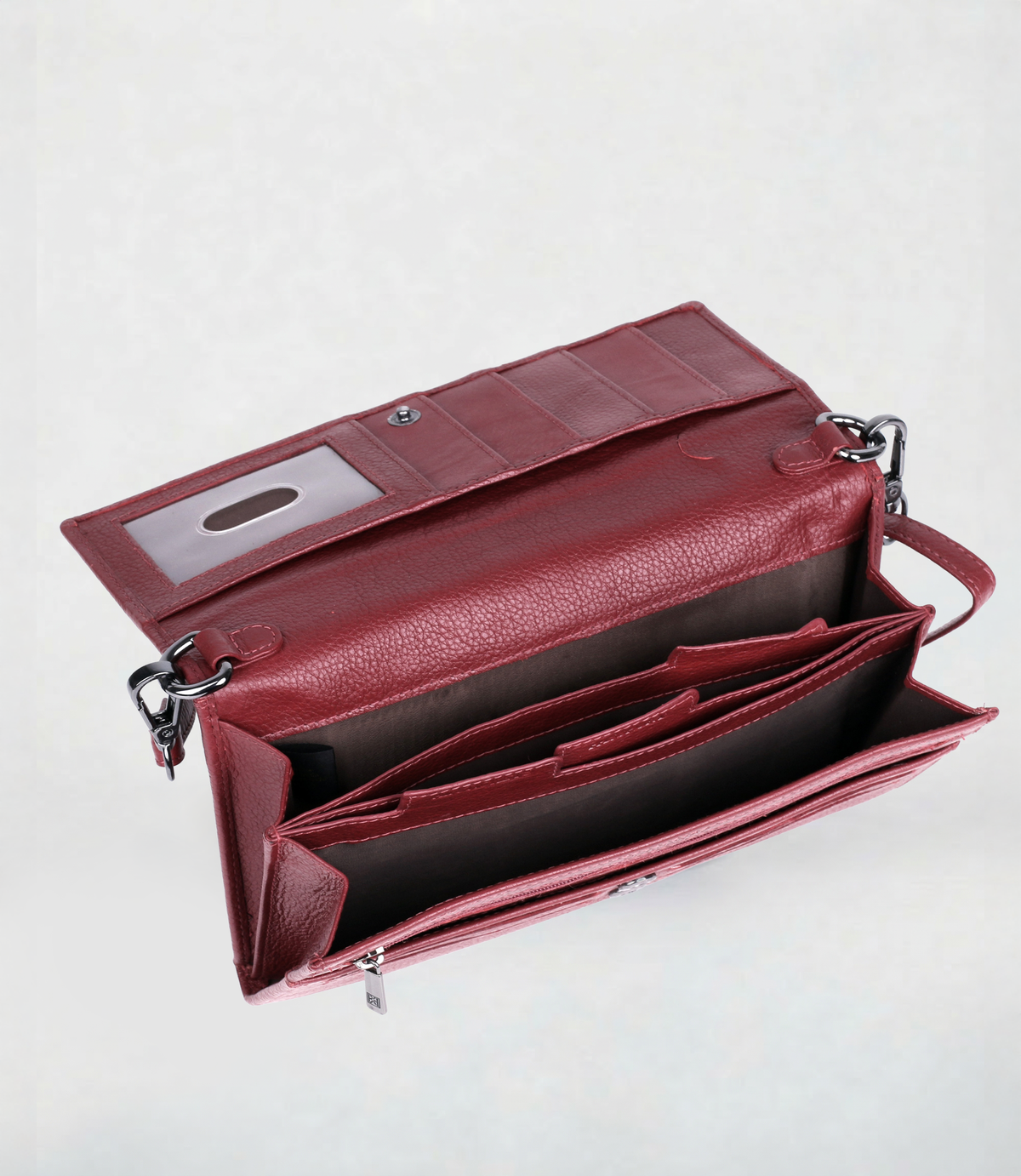 Delia Rose Print RFID Leather Crossbody Wallet