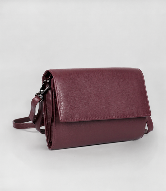 Delia Leather RFID Crossbody Travel Wallet