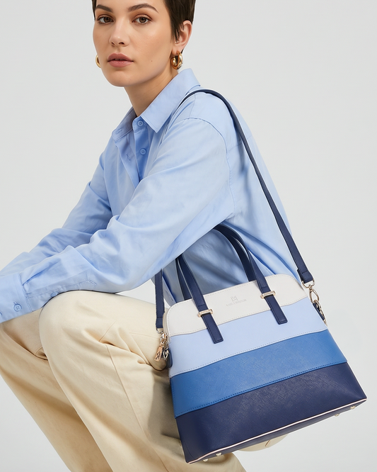 Grace Dome Satchel Bag – Blue Tone