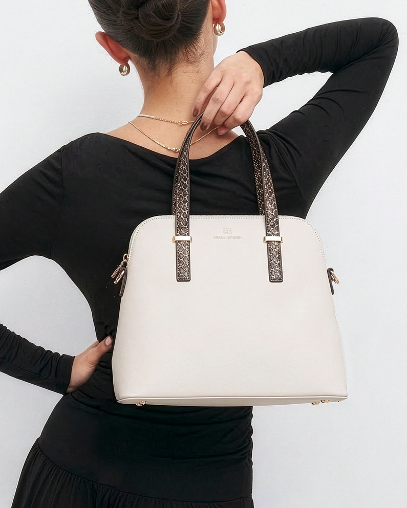Grace Dome Satchel Bag in Python - Karla Hanson