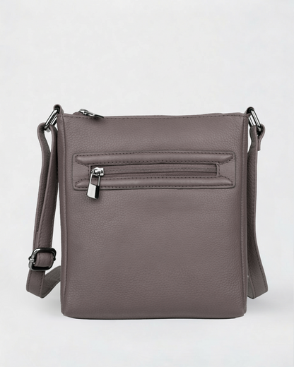 Lorine Leather Crossbody Bag with Zipper Pockets - view 2 - Karla Hanson