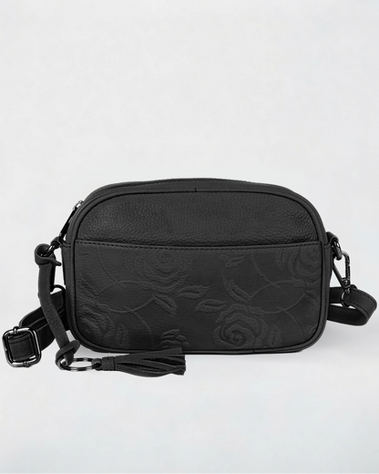 Lorine Rose Leather Crossbody Bag with RFID - view 5 - Karla Hanson