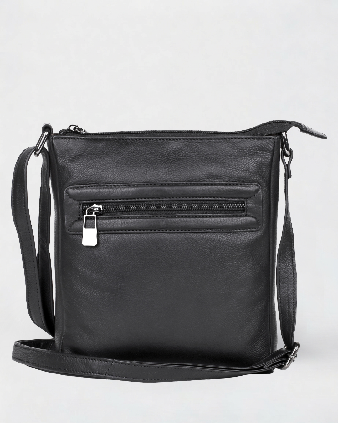 Lorine Leather Crossbody Bag with Zipper Pockets - Karla Hanson