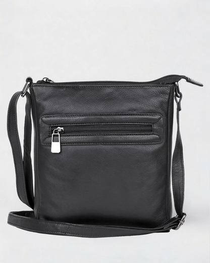 Lorine Leather Crossbody Bag with Zipper Pockets - Karla Hanson