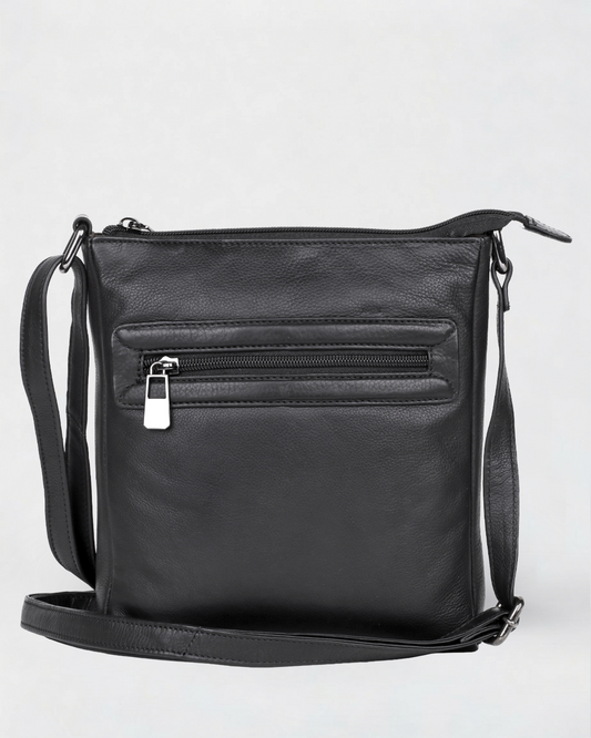 Lorine Small Leather Crossbody Bag Zipper Pockets