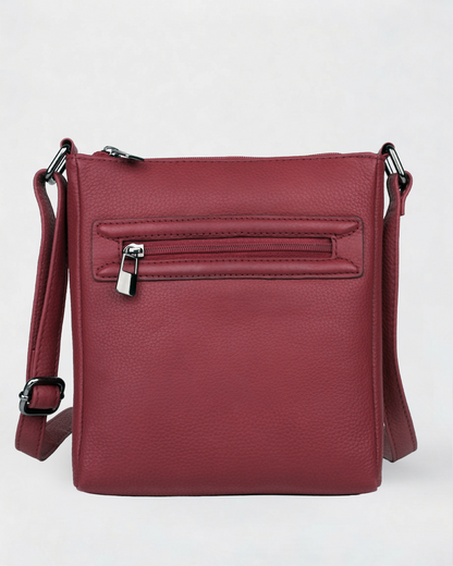 Lorine Leather Crossbody Bag with Zipper Pockets - view 3 - Karla Hanson