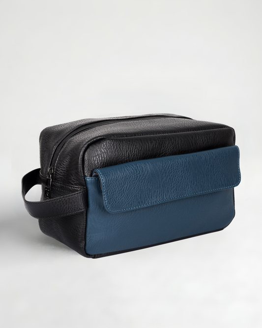 Vegan Leather Toiletry Bag with Front Pocket