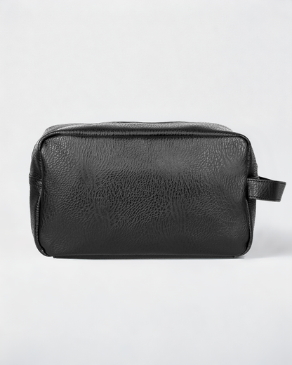 Vegan Leather Toiletry Bag with Front Pocket