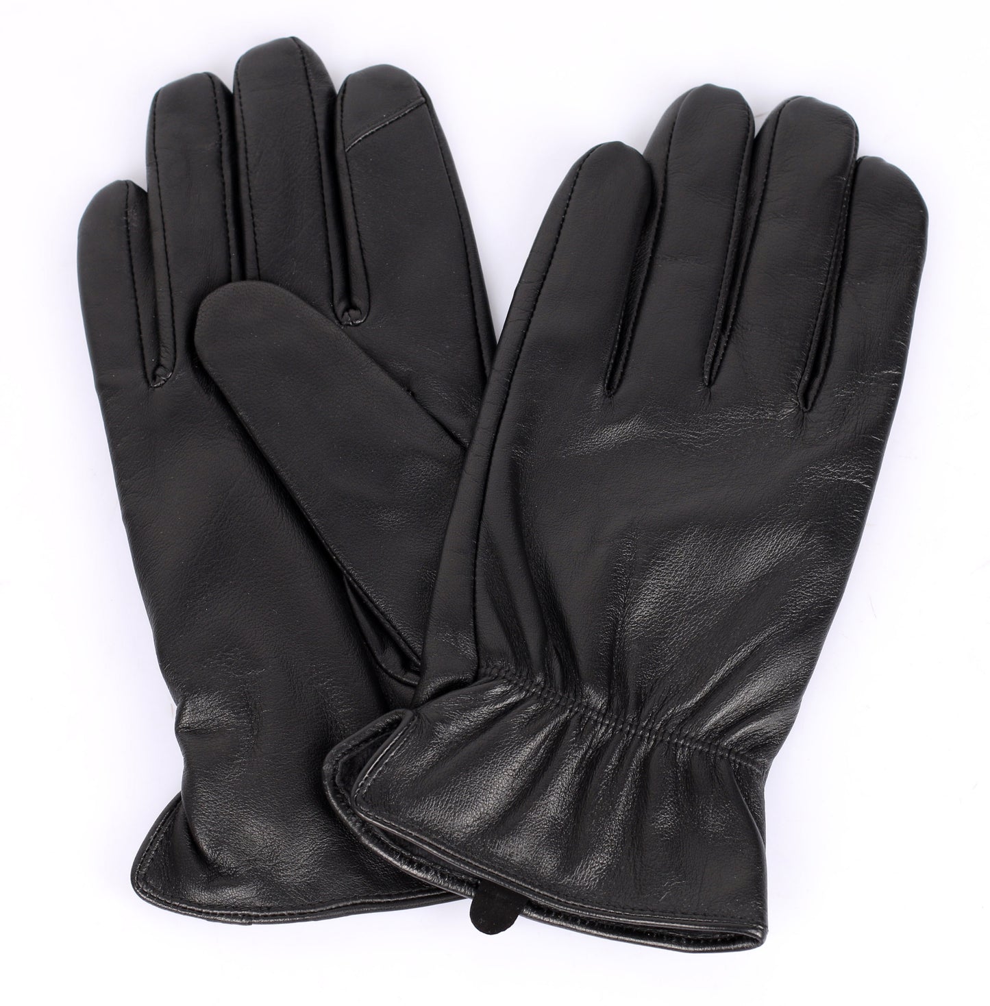 Men’s Top-Grain Leather Touchscreen Gloves with Elastic Cuff