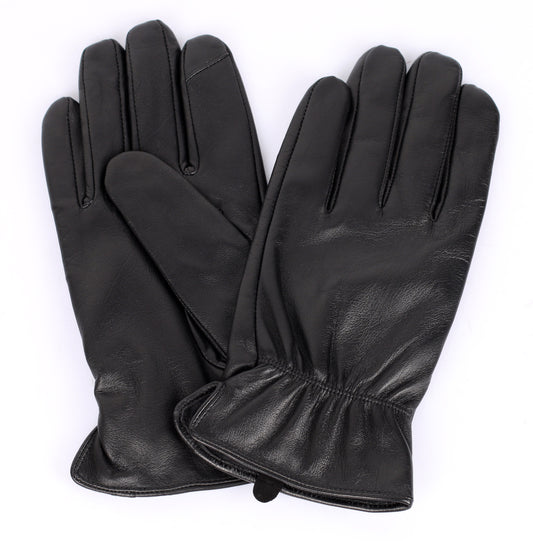 Men’s Leather Touchscreen Gloves with Elastic Cuff