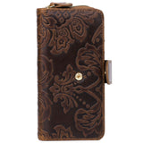 Julia Buxton Tooled Leather Checkbook Wallet