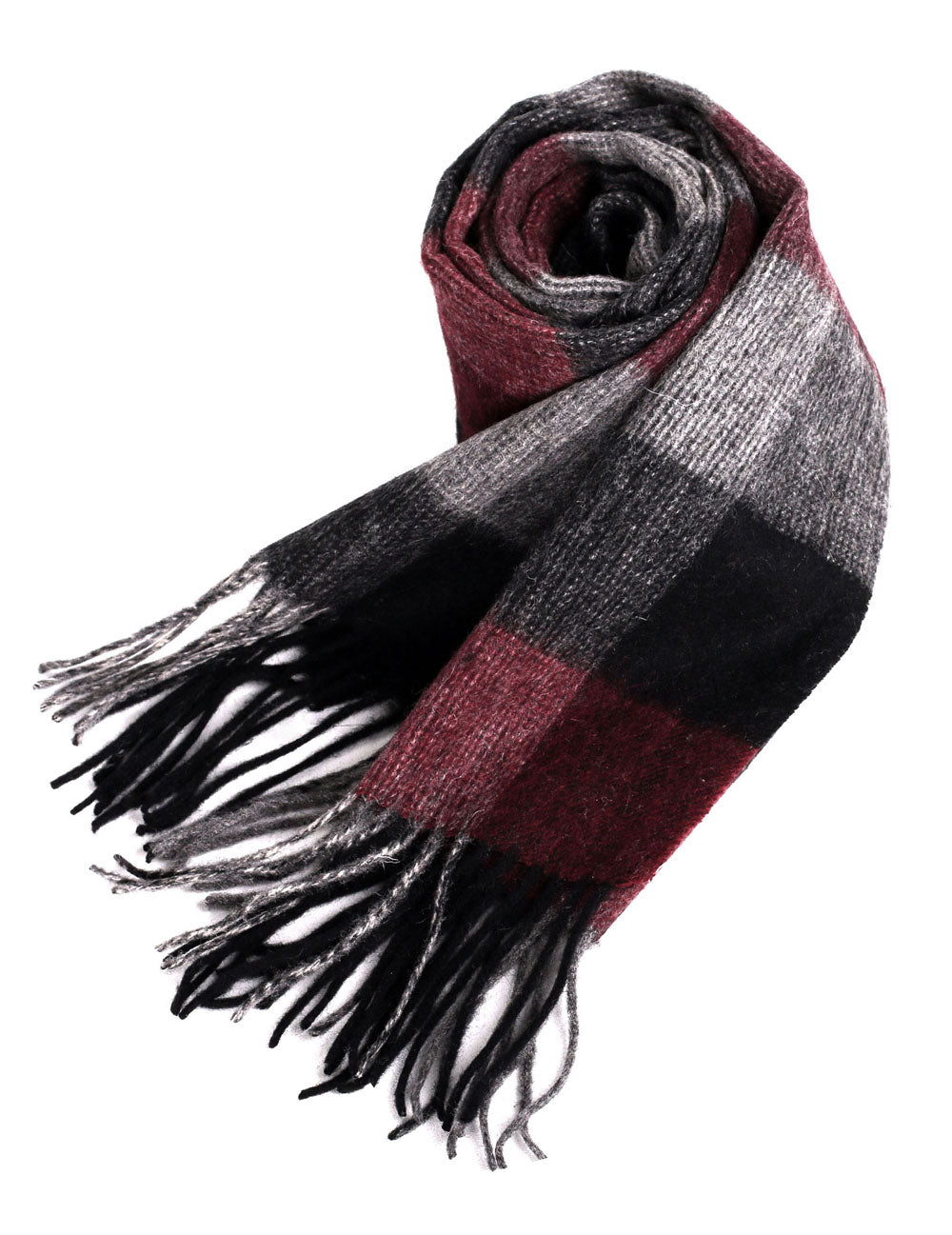 Karla Hanson Classic Fringe Plaid Wool Scarf