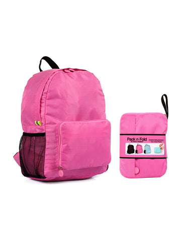 Pack n Fold Foldable Travel Backpack Pink - karlahanson.com
