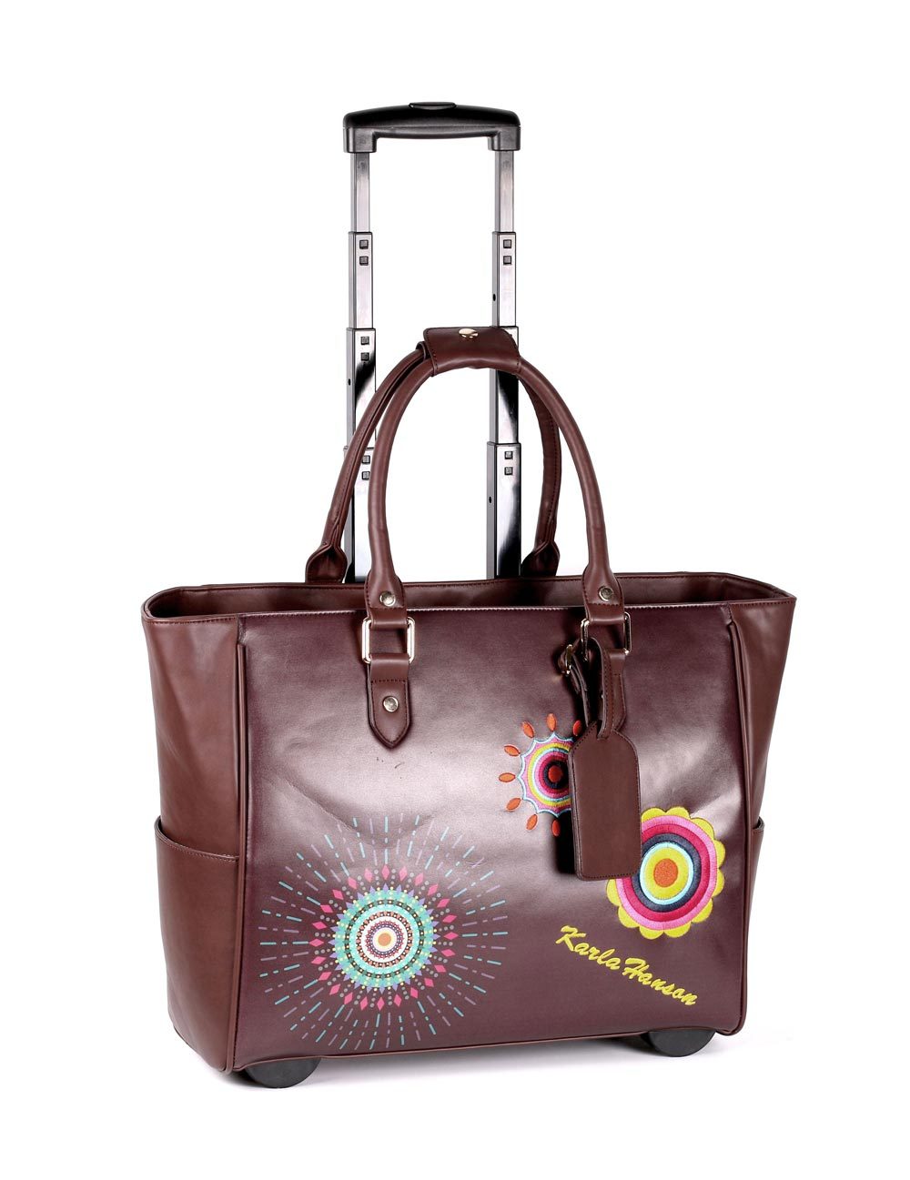 Women's RFID Bon Voyage Travel Trolley Embroidery - karlahanson.com