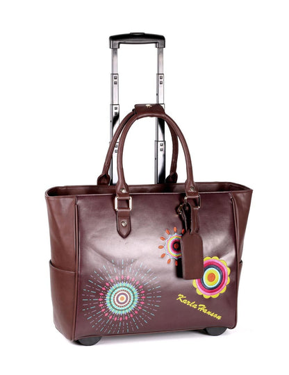 Women's RFID Bon Voyage Travel Trolley Embroidery - karlahanson.com