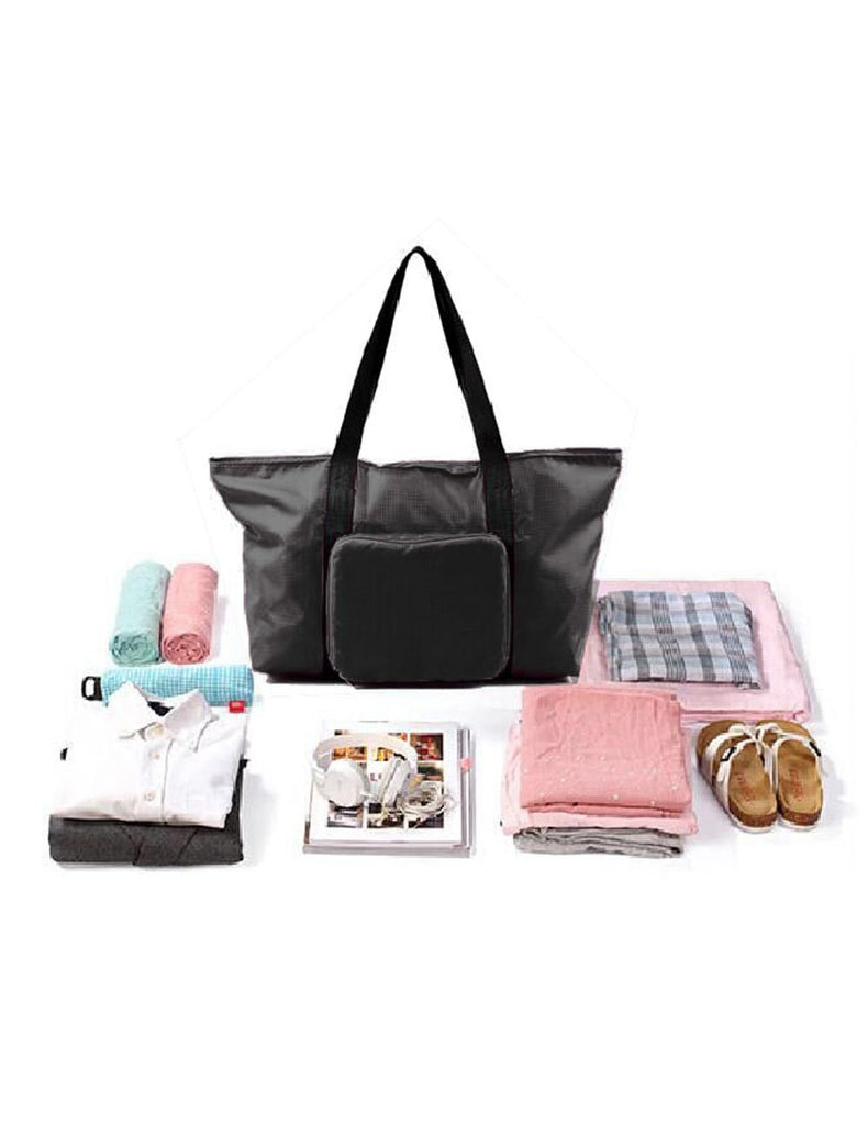 Pack n Fold Foldable Travel Tote Bag Black - karlahanson.com