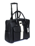 Karla Hanson Travel Rolling Carry-on Luggage Black White Stripe