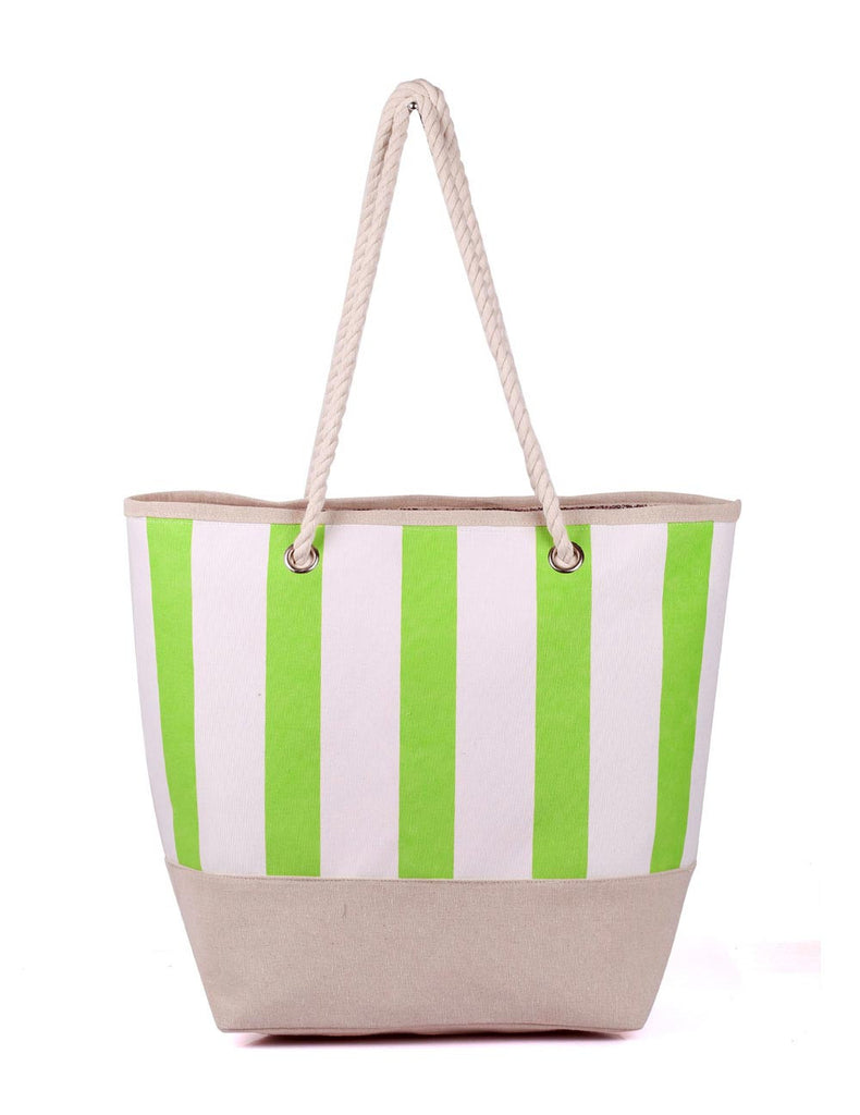 Women's Summer Nautical Stripe Bag Lime - karlahanson.com