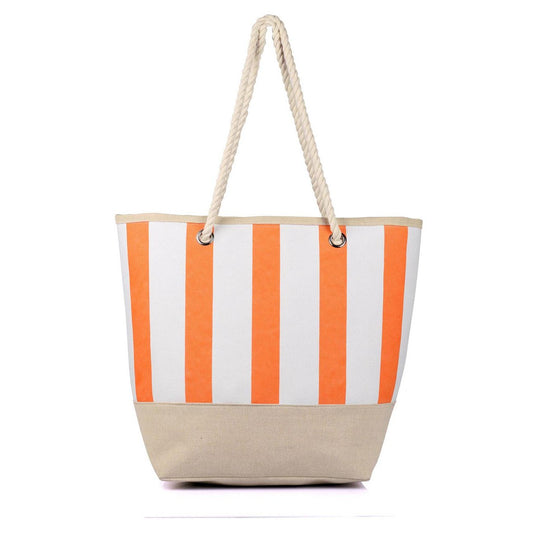 Women's Summer Nautical Stripe Bag Tangerine - karlahanson.com