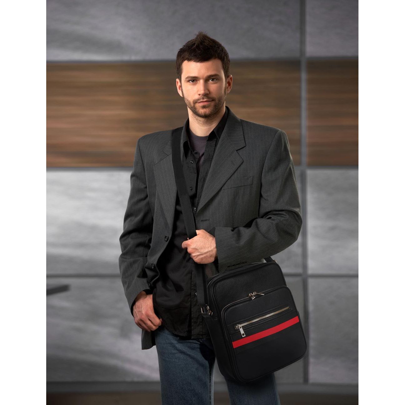 Men's Professional & Travel Flight Bag Black Red Stripe - karlahanson.com