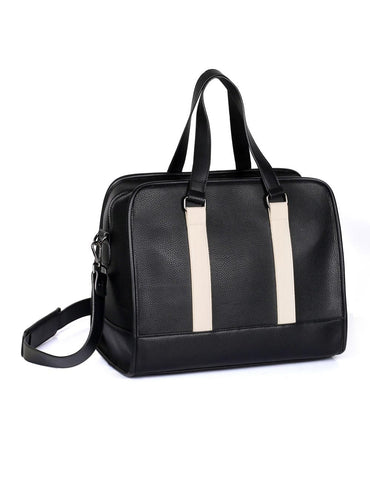 Men's Professional & Travel Duffel Bag Black White Stripe - karlahanson.com