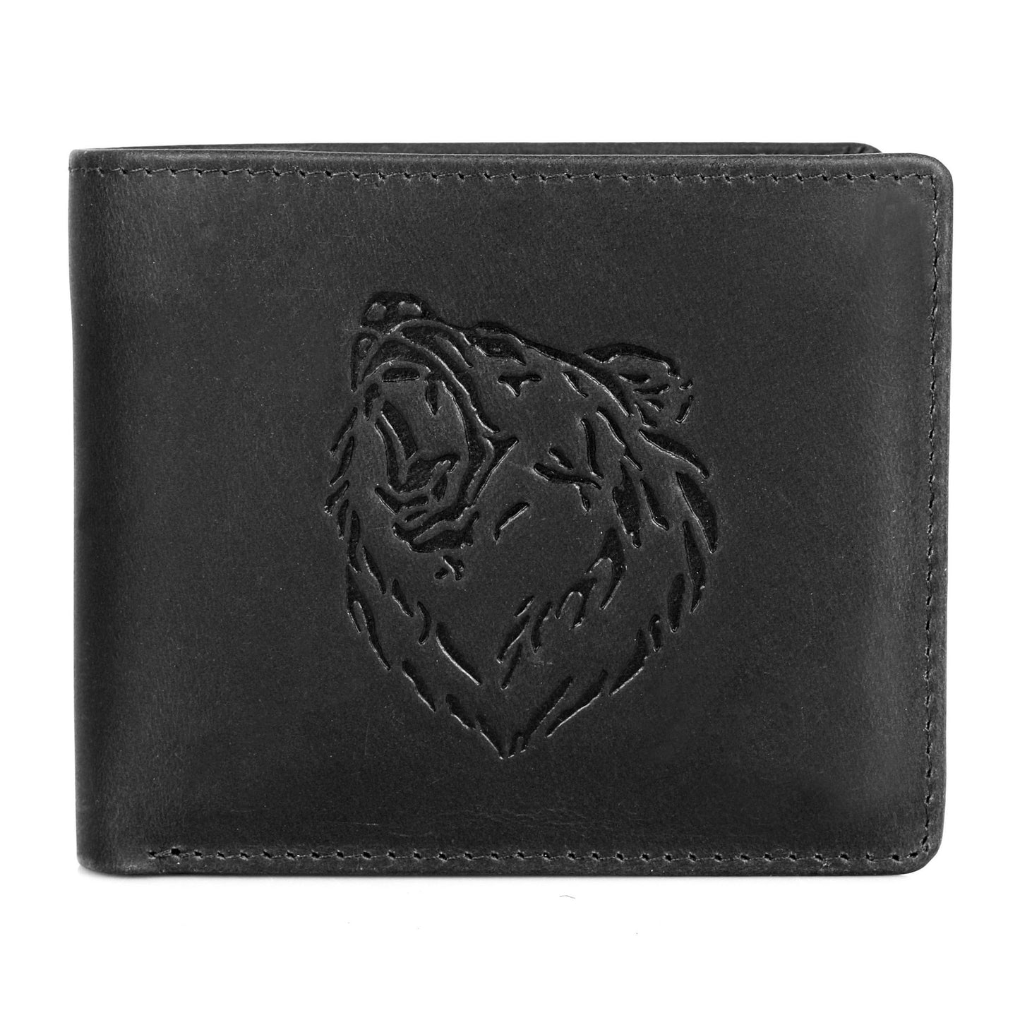 Karla Hanson AMERICA WILD Men's Hunter Leather Wallet Grizzly Bear