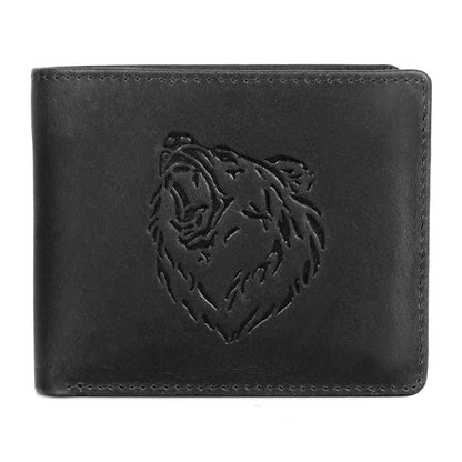 Karla Hanson AMERICA WILD Men's Hunter Leather Wallet Grizzly Bear