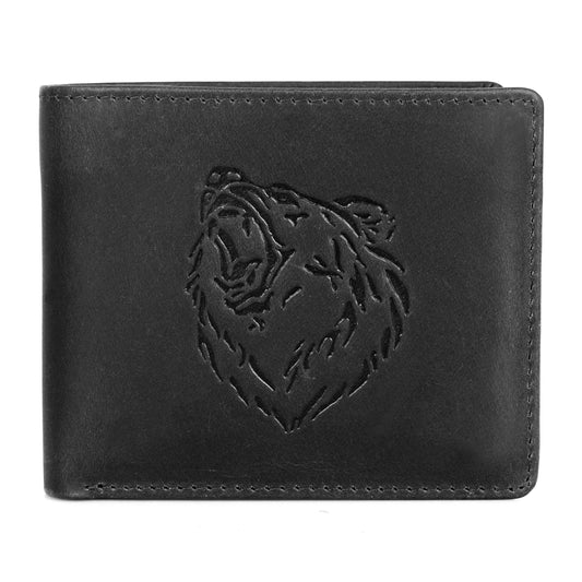 Karla Hanson AMERICA WILD Men's Hunter Leather Wallet Grizzly Bear