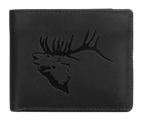 Karla Hanson AMERICA WILD Men's Hunter Leather Wallet Elk Stag