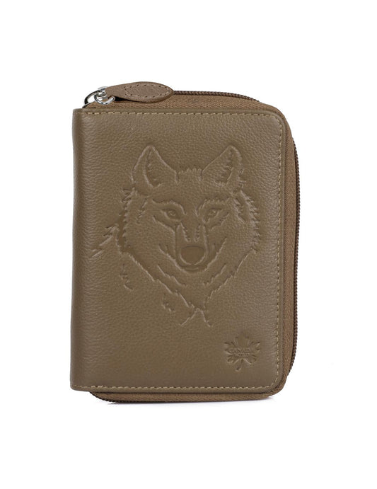 CANADA WILD Women's Leather Wallet Wolf - karlahanson.com
