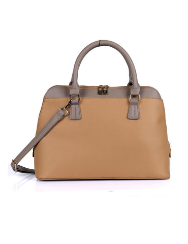 Riley Women's Satchel Bag Tan with Taupe Trim - karlahanson.com