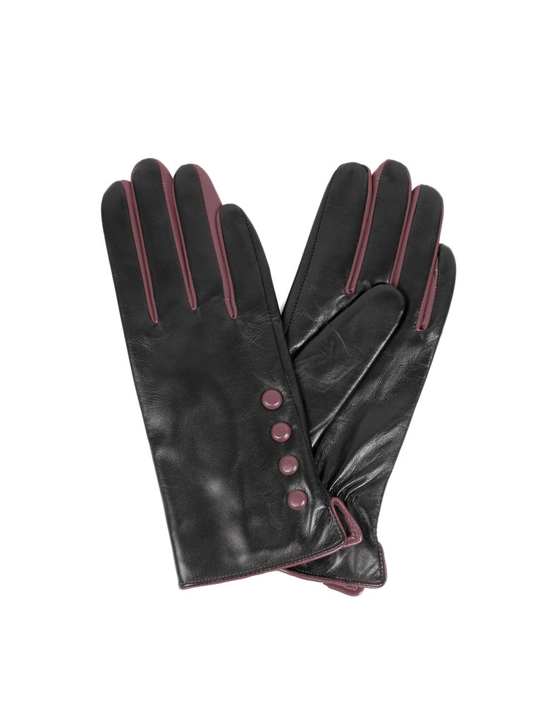 Women's Deluxe Leather Touch Screen Gloves with Buttons - karlahanson.com