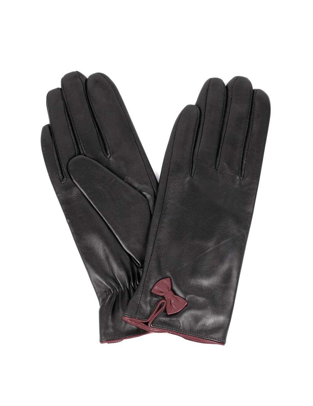 Women's Deluxe Leather Touch Screen Gloves with Bow - karlahanson.com
