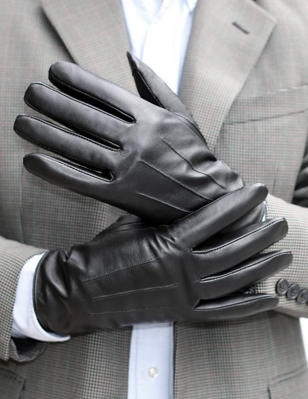 Karla Hanson Men's Deluxe Leather Touch Screen Gloves