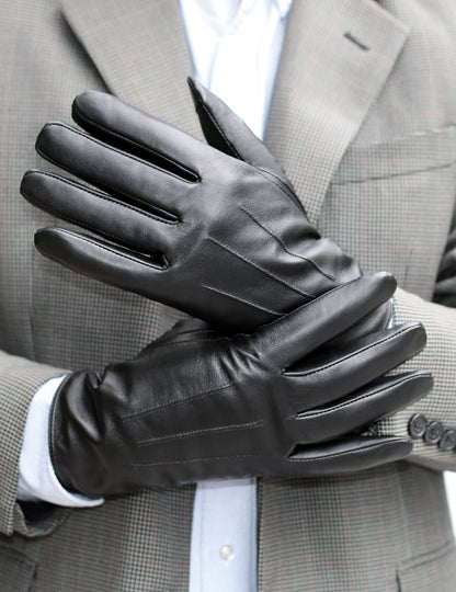 Karla Hanson Men's Deluxe Leather Touch Screen Gloves - Karla Hanson