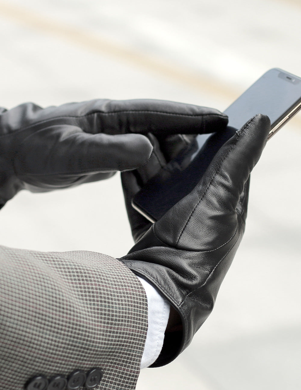 Karla Hanson Men's Deluxe Leather Touch Screen Gloves - Karla Hanson