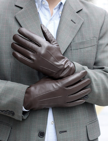 Karla Hanson Men's Deluxe Leather Touch Screen Gloves