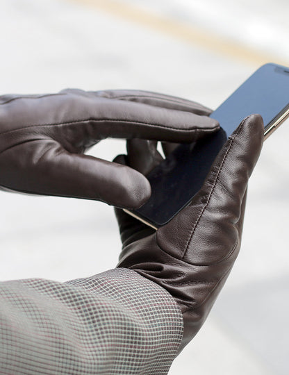 Karla Hanson Men's Deluxe Leather Touch Screen Gloves - Karla Hanson