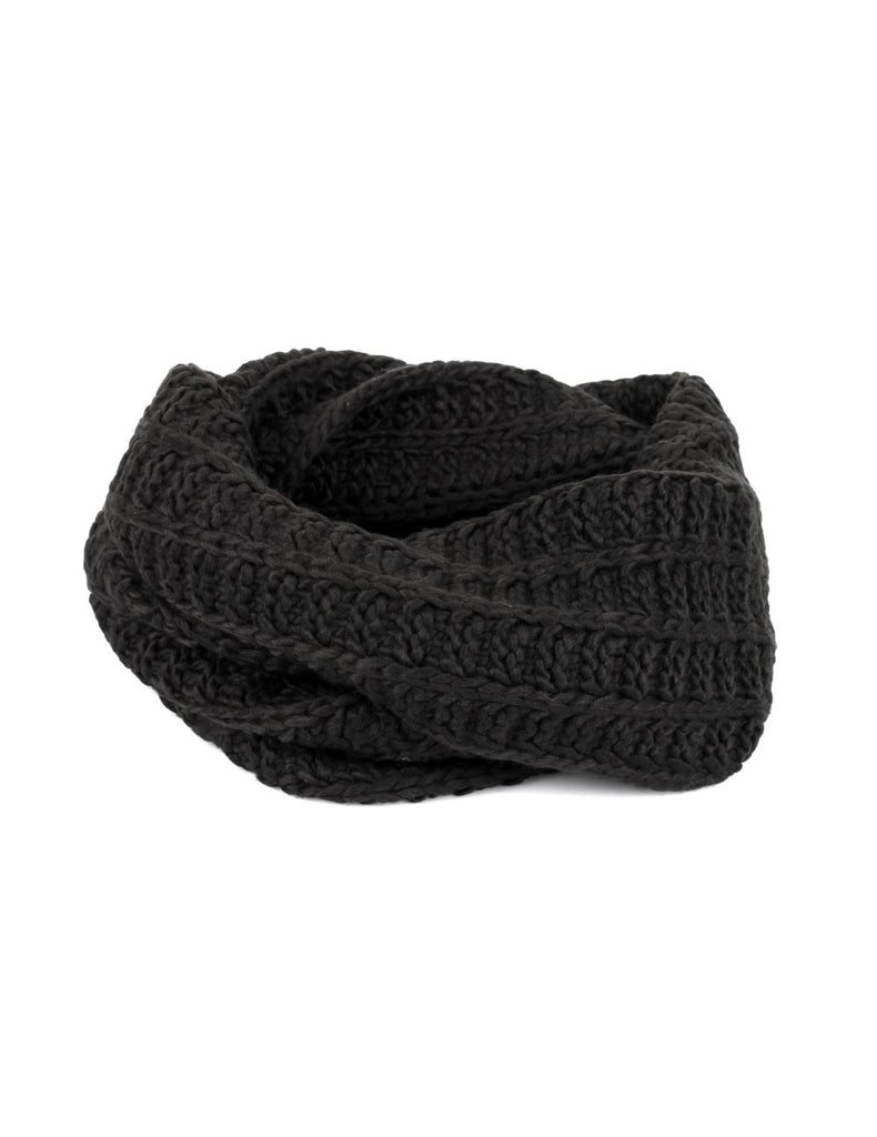 Women's Retro Knit Infinity Scarf Black - karlahanson.com