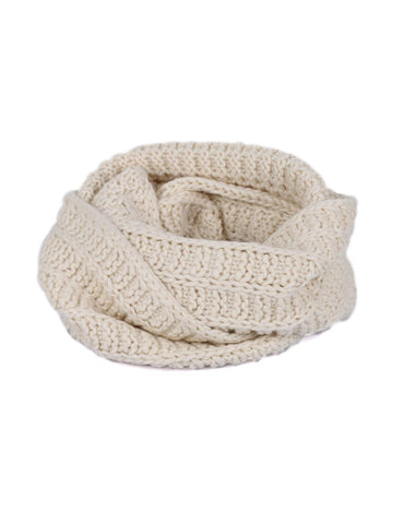 Women's Retro Knit Infinity Scarf Ivory - karlahanson.com