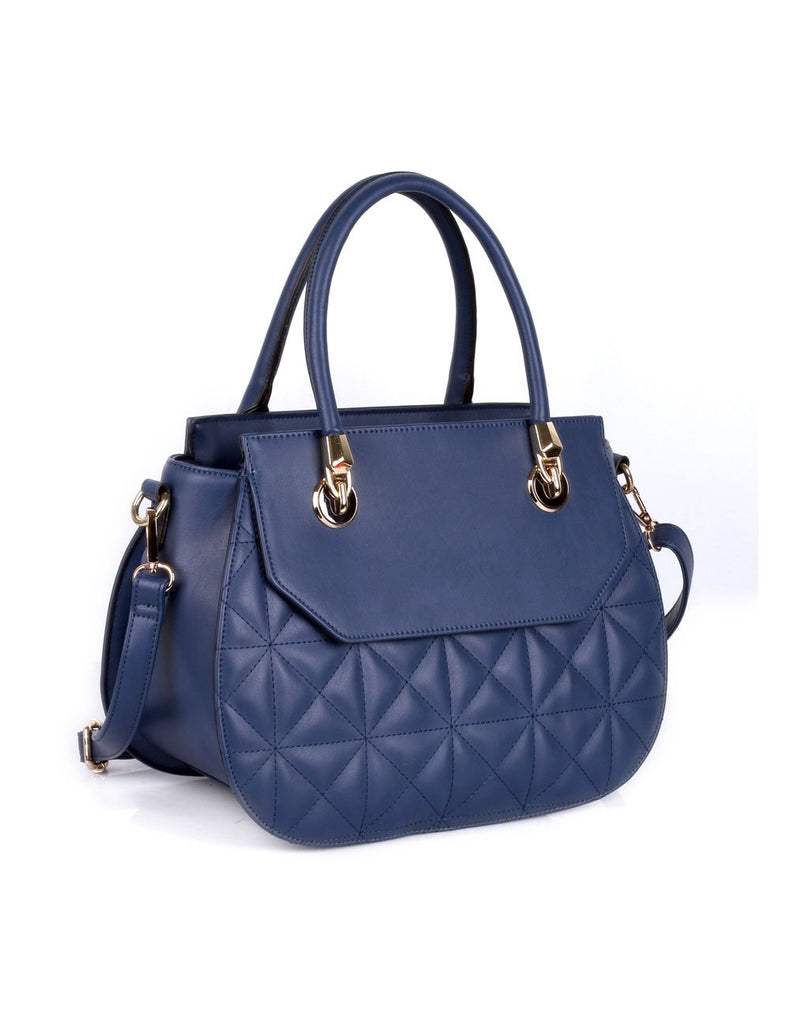 Florence Women's Quilted Satchel Bag Navy - karlahanson.com