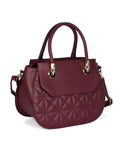 Florence Women's Quilted Satchel Bag Wine - karlahanson.com