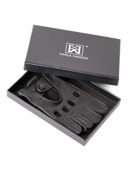 Karla Hanson Women's Deluxe Leather Fingerless Driving Gloves