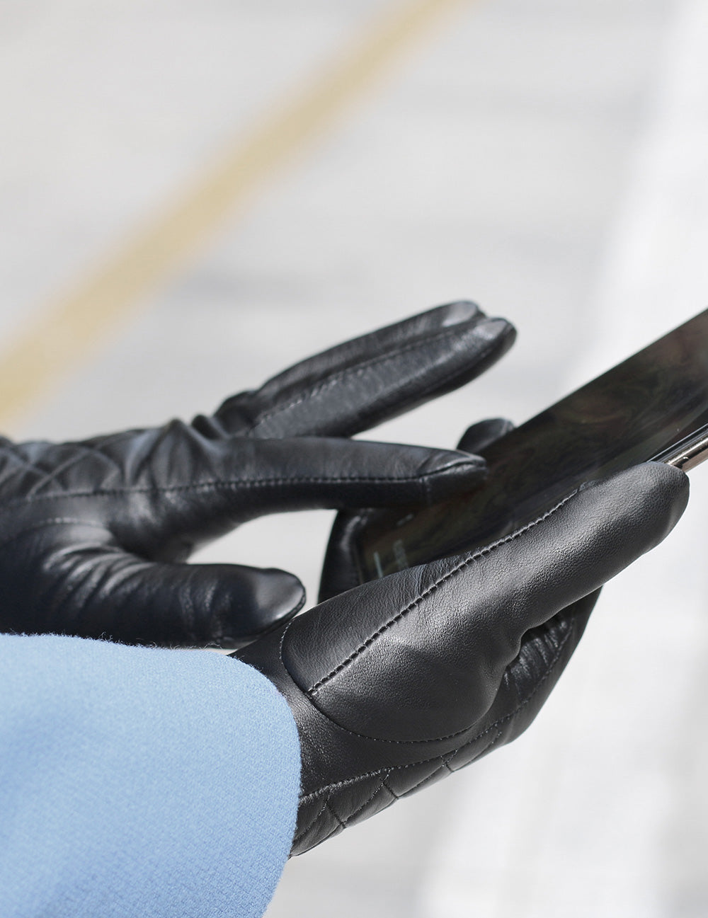 Karla Hanson Women's Deluxe Quilted Leather Touch Screen Gloves - Karla Hanson