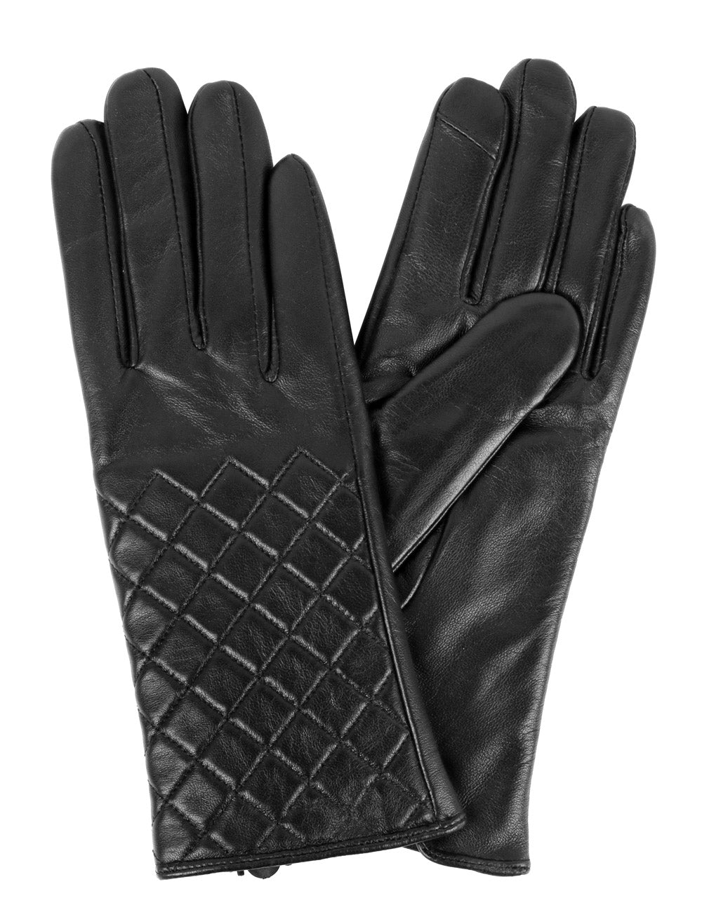 Karla Hanson Women's Deluxe Quilted Leather Touch Screen Gloves - Karla Hanson