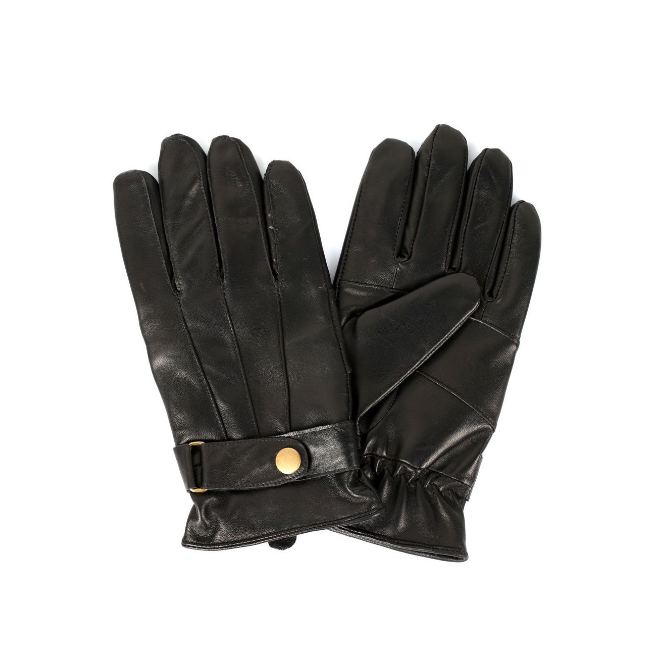 Men's Genuine Leather Touch Screen Gloves with Tab - karlahanson.com
