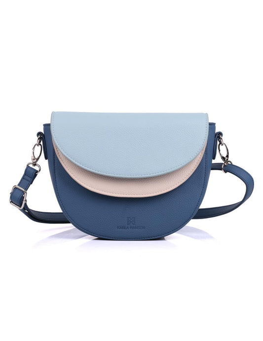 Linda Women's Saddle Crossbody Bag 3 Tone Blue - karlahanson.com